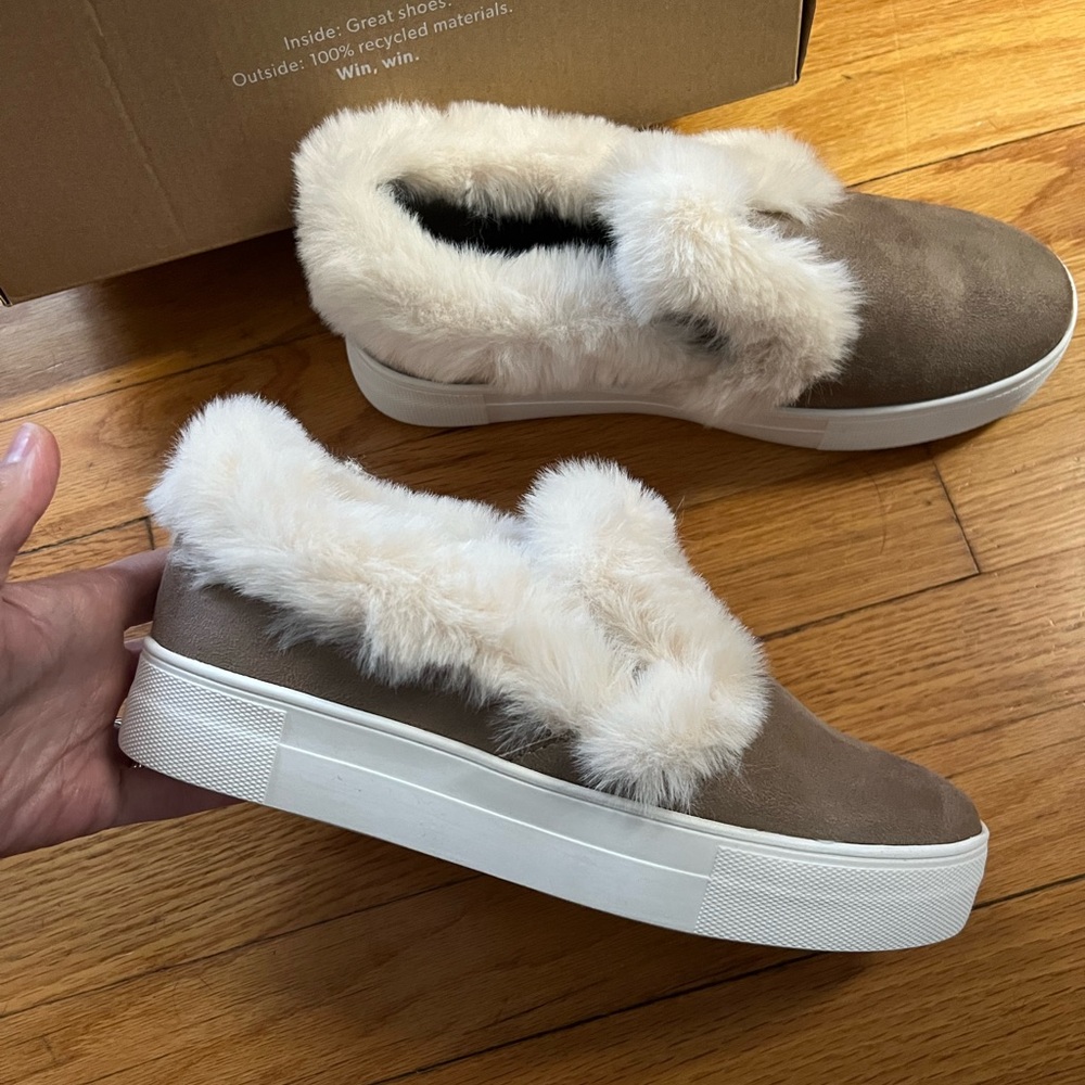 Platform fur ankle shoes
